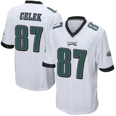 Brent Celek Men's Game White Philadelphia Eagles Jersey