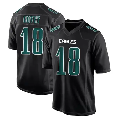 Britain Covey Men's Game Black Philadelphia Eagles Carbon Fashion Jersey