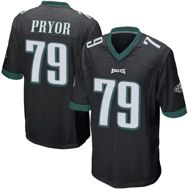 Matt Pryor Men's Game Black Philadelphia Eagles Alternate Jersey