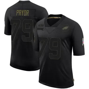 Matt Pryor Men's Limited Black Philadelphia Eagles 2020 Salute To Service Jersey