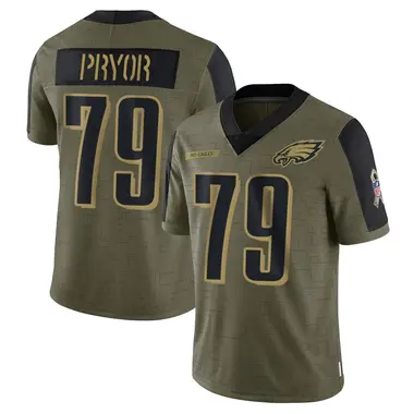 Matt Pryor Men's Limited Olive Philadelphia Eagles 2021 Salute To Service Jersey