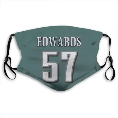 T.J. Edwards Name & Number Green Philadelphia Eagles Face Mask
